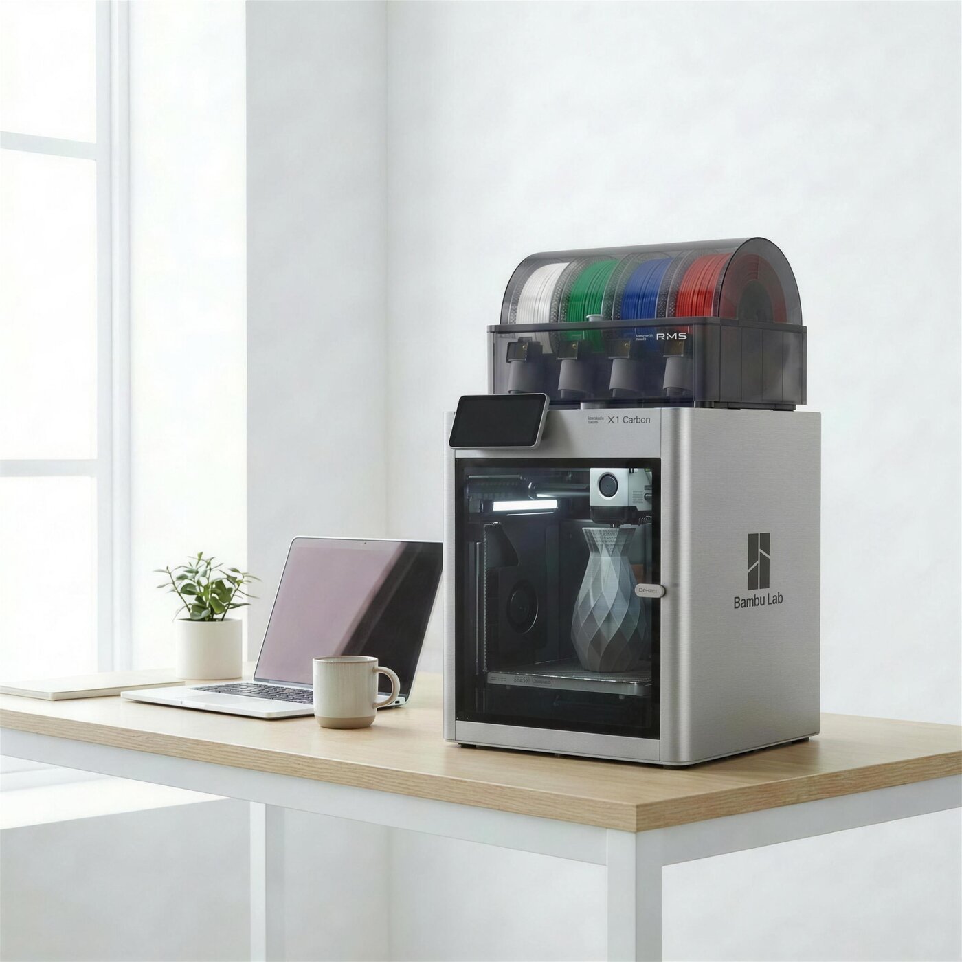 Bambu Lab X1 Carbon druckt eine Vase – Der Druckvorgang